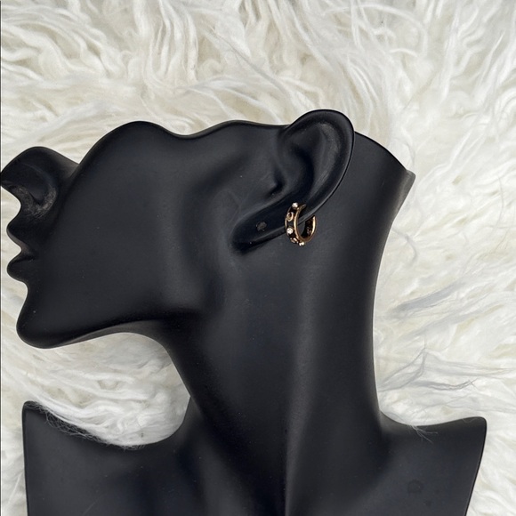 NWT Coach Signature Enamel Stone Ear Cuff Black/Gold - Picture 5 of 9